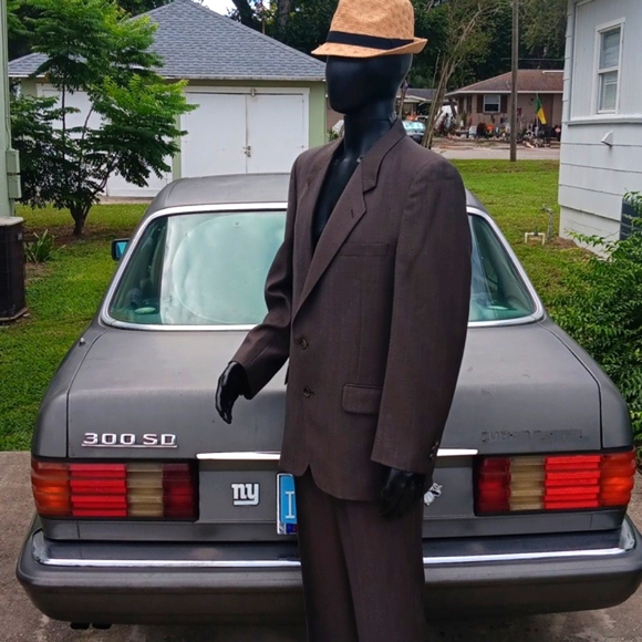 ALBERT NIPPON MEN'S VINTAGE PURE HEAVY WOOL PIN STRIPED 2 (PC) LUXURY SUIT - Picture 4 of 17